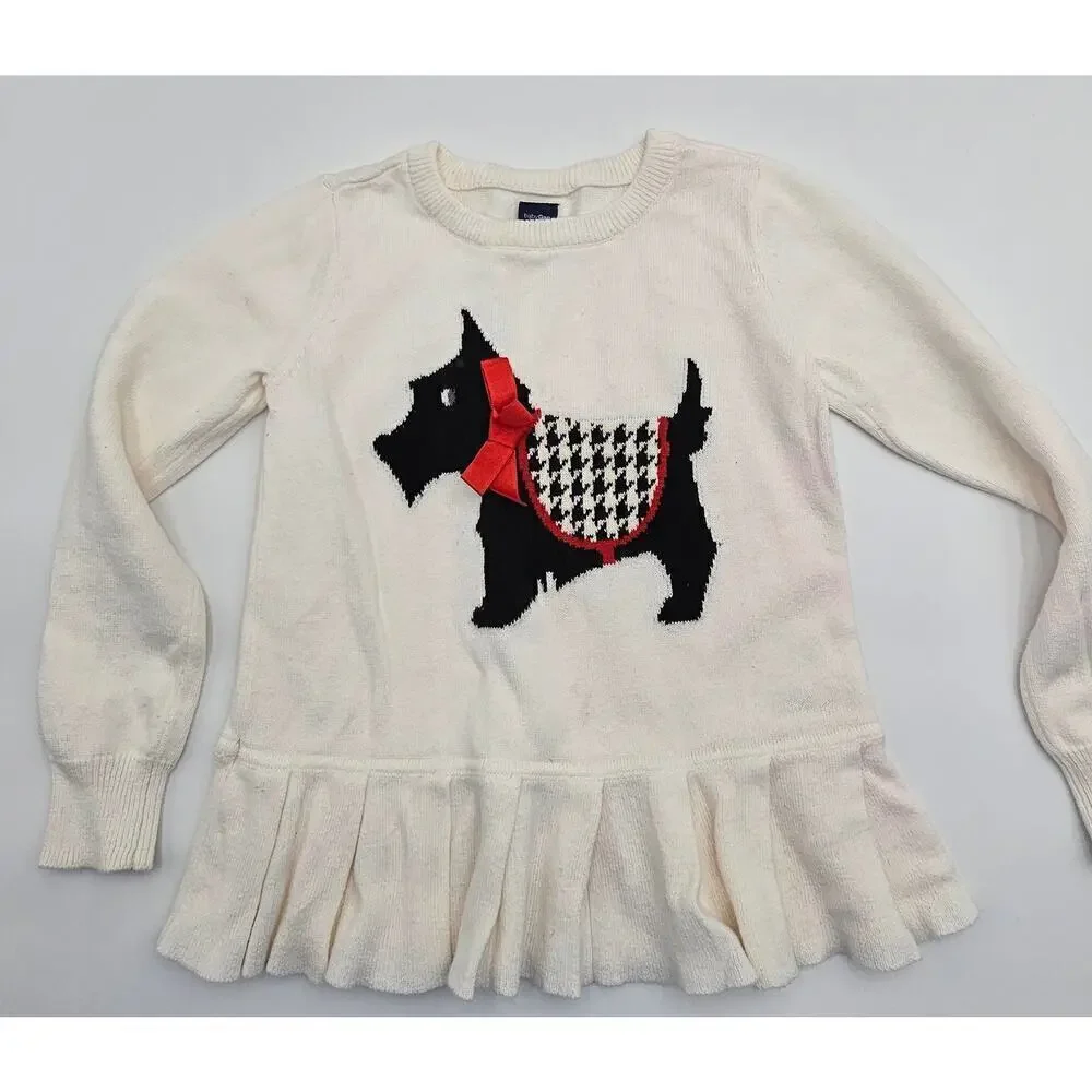 9 Piece Gap Girl's 4/5 Red/White/Black Scottie Dog Dress, Pants, & Tops Lot